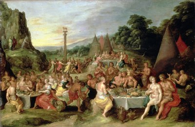De aanbidding van het gouden kalf, ca.1630-35 door Frans II Francken the Younger